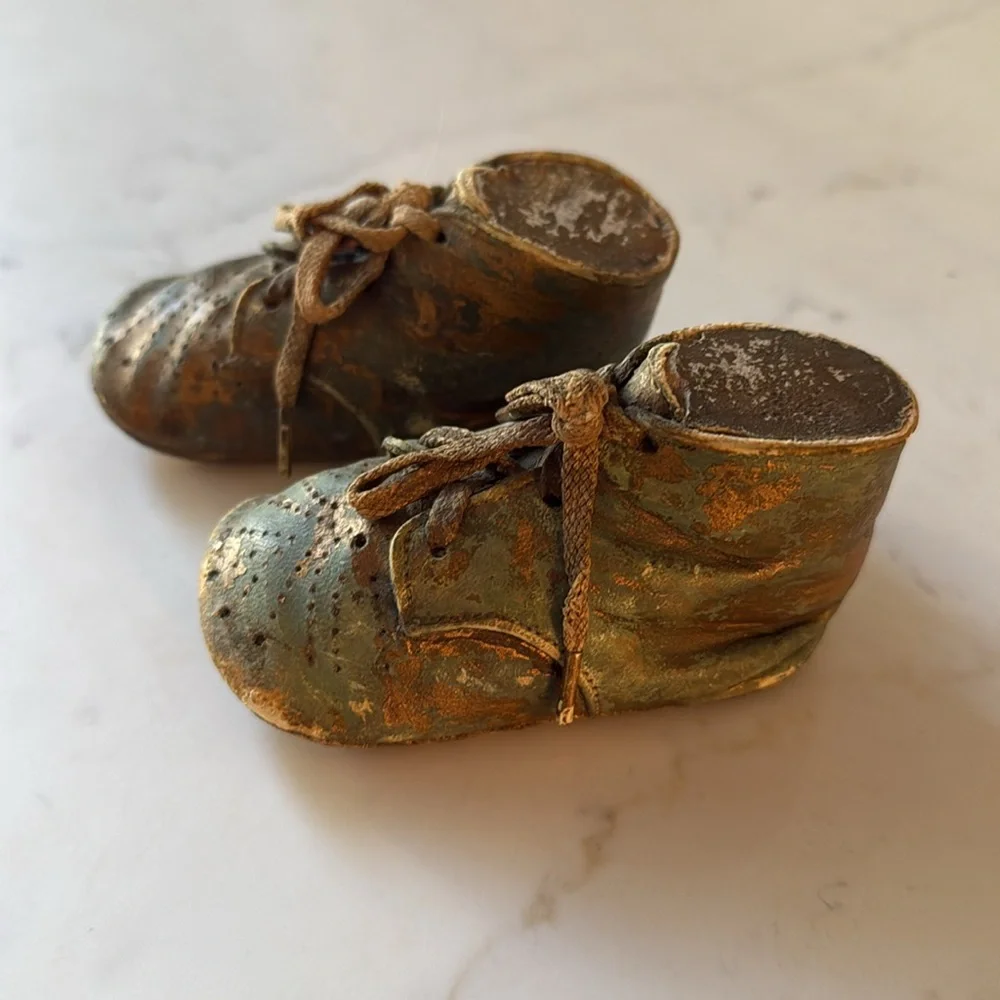 Vintage Bronzed Baby Shoes